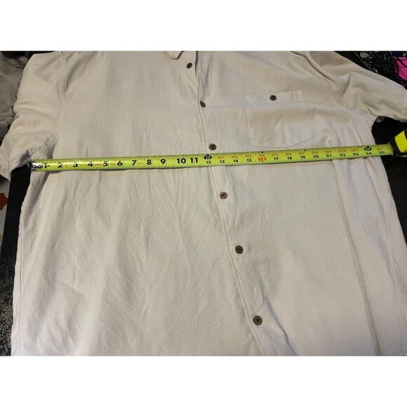 Silk Icon Mens Cream Button Down Short Sleeved Silk Shirt Sz 2XL - Picture 6 of 9